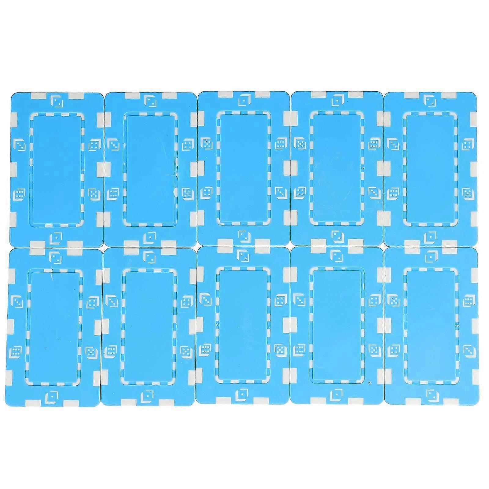 10pcs Rectangular Texas Poker Chips Game Coins Toys Mahjong Game Chips Props