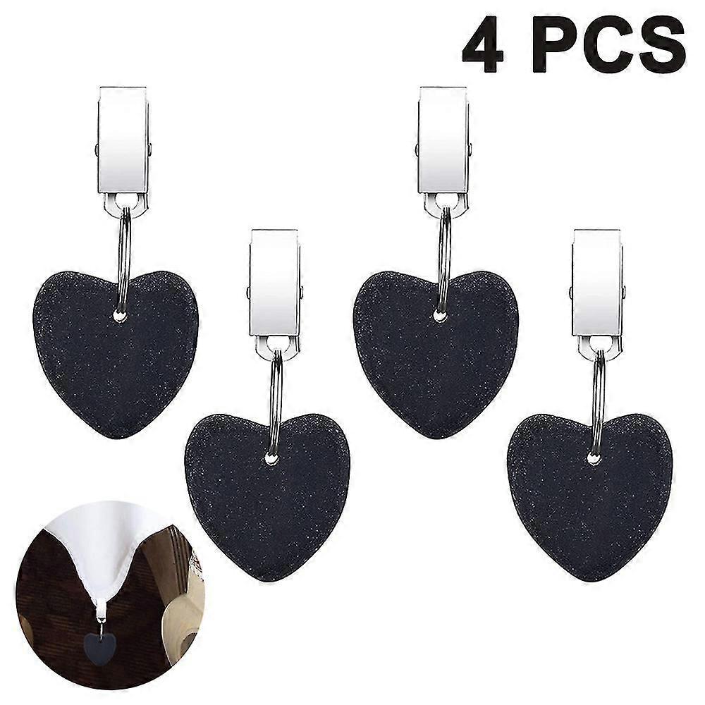 4 Packs Tablecloth Weights Hangers Heart Shape Table Cloth Clips