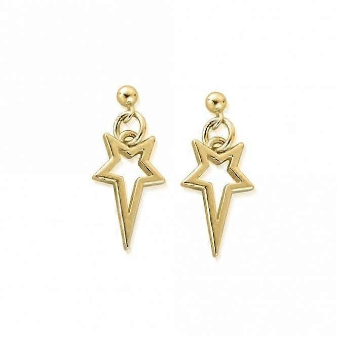 Gold North Star Drop Earrings GEST4004