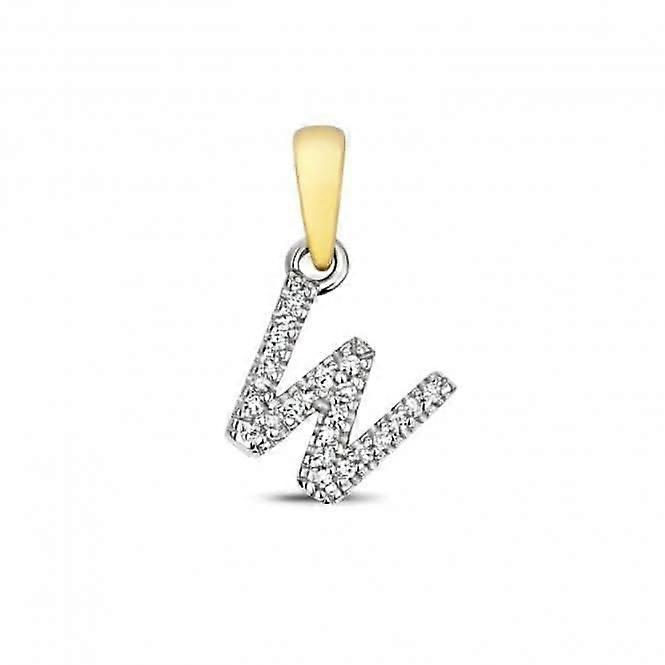 Diamond Jewellery 9ct Gold Diamond Initial W Pendant PD181/W