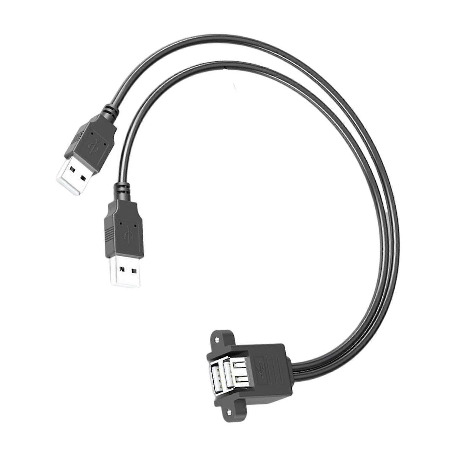 USB 2.0 Extension Cable Double Cable USB Splitter for Hard Disk U Disk 0.3m