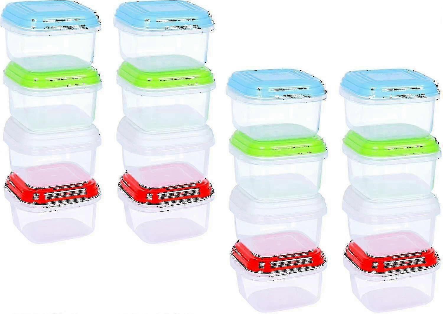 (pack Of 16 Mini) Small Baby Food Storage Box, Clear Plastic Storage Boxes With Airtight Lids Cs