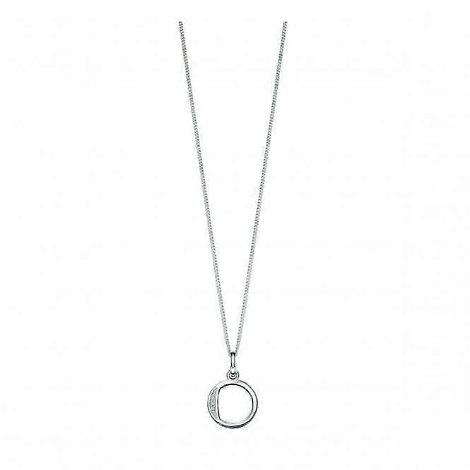 Beginnings Sterling Silver Art Deco Initial O Cubic Zirconia Pendant P4737C