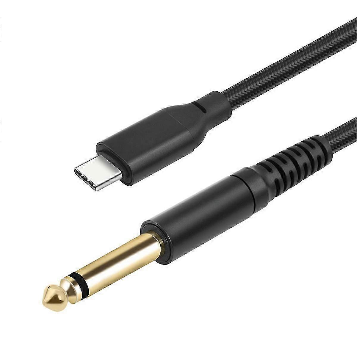 TYPE-C to 6.35mm 1/4 TRS Audio Stereo Cable Type C to 6.35mm Aux Jack Cord compatible with Amplifier Home Theater Mixer 100cm