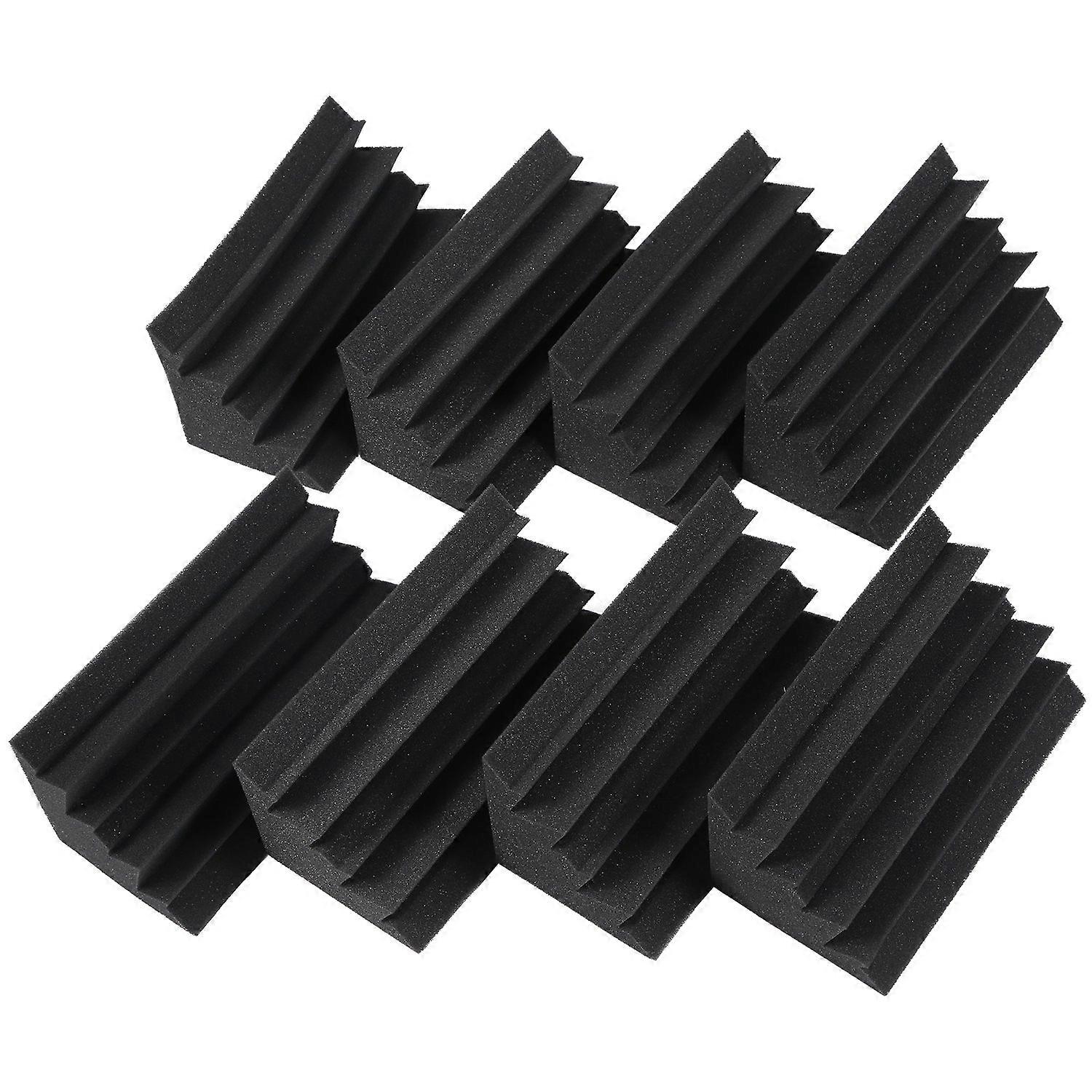 8 Pack of 4.6 in X 4.6 in X 9.5 in Black Soundproofing Insulation Bass Trap Acoustic Wall Foam P