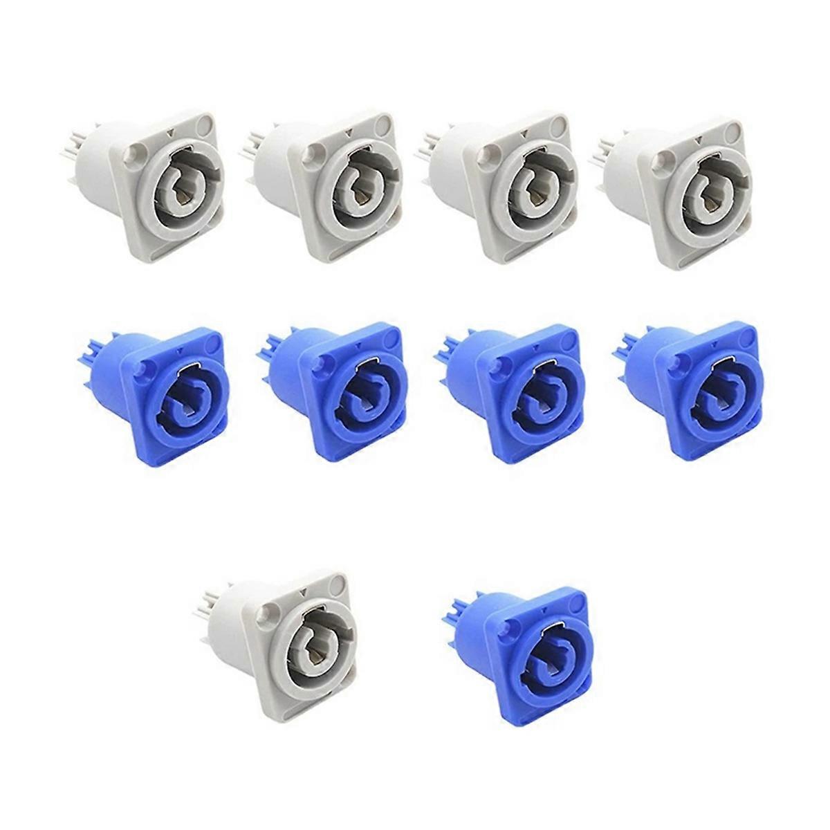 10Pcs 3 PIN 20A 250V AC Powercon Connector Socket NAC3MPA-1 NAC3MPB-1 Output Connector Blue and Grey