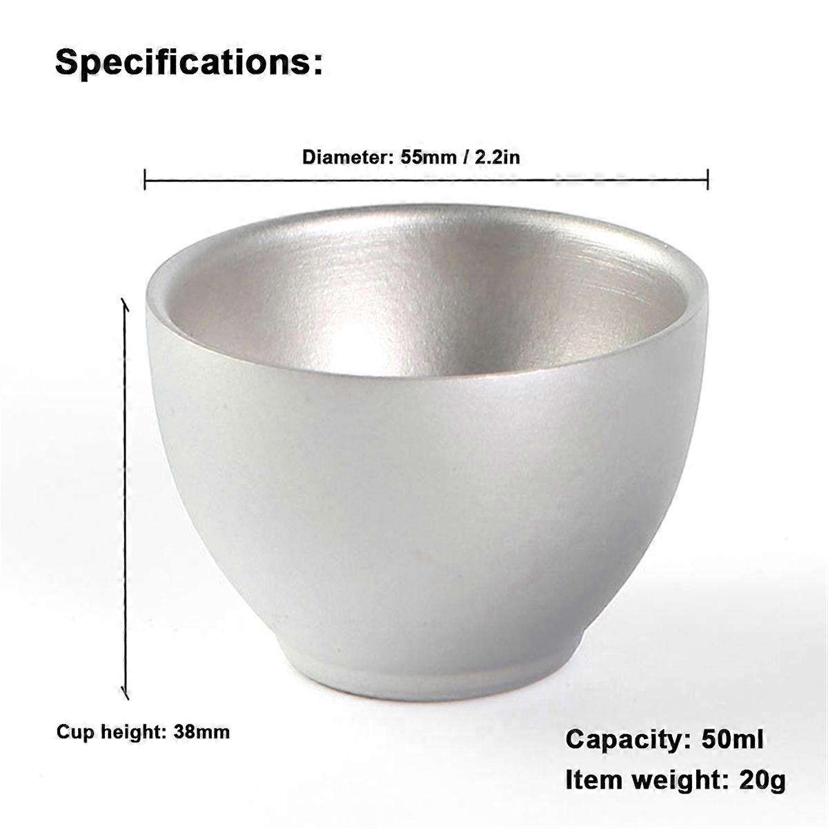 Camping Titanium Tea Cup, Double-Wall, 1PCS, Hiking Accessory