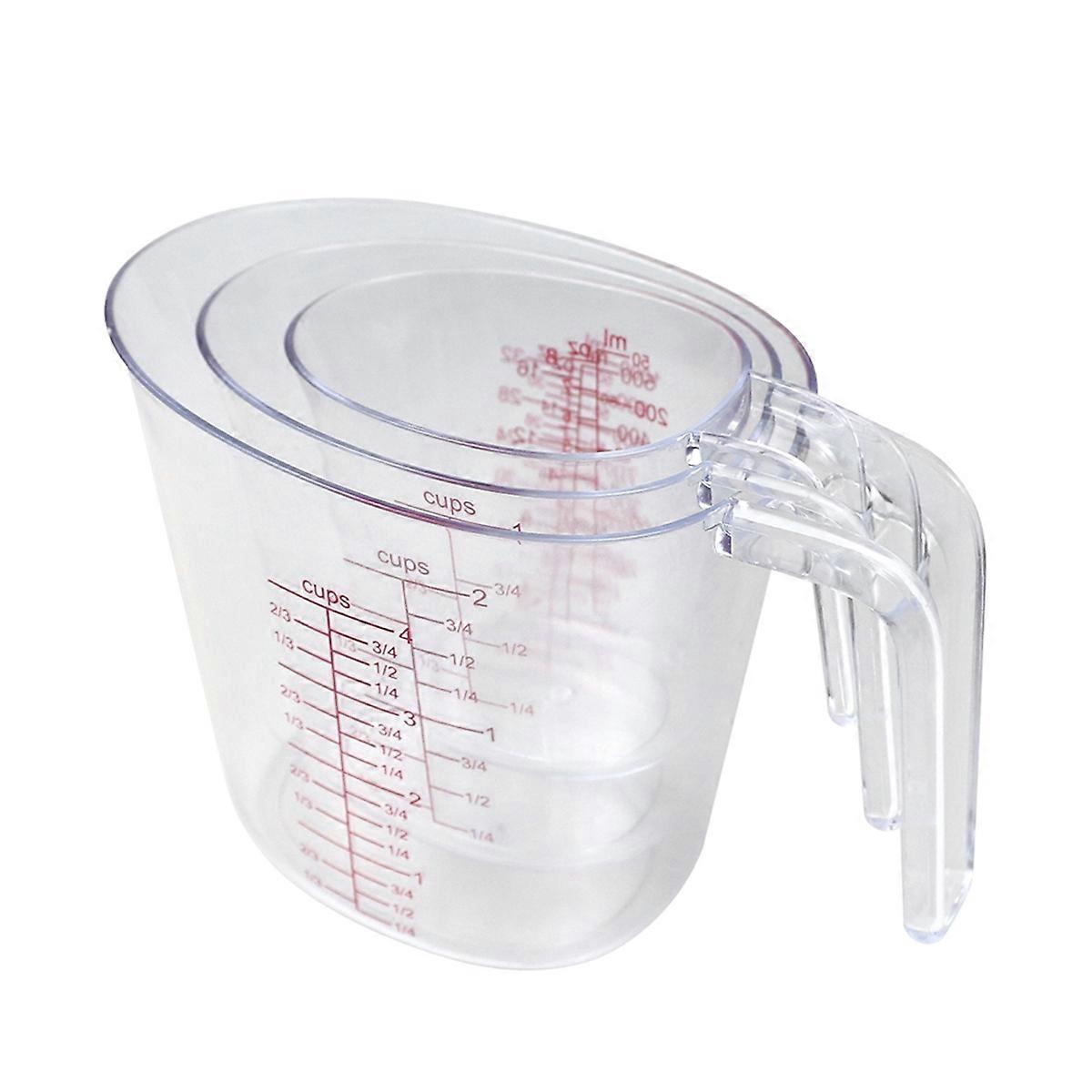 Measuring Cups for Baking - 50/500/1000ml Plastic Beaker with Scale, Kitchen Measuring Tools for Liquids