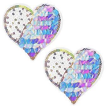 Heart Shape Sequins Pasties Breast Petals Punk Rivets Triangular Crosses Party Reusable Adhesive Nipple Covers for Women  cross line