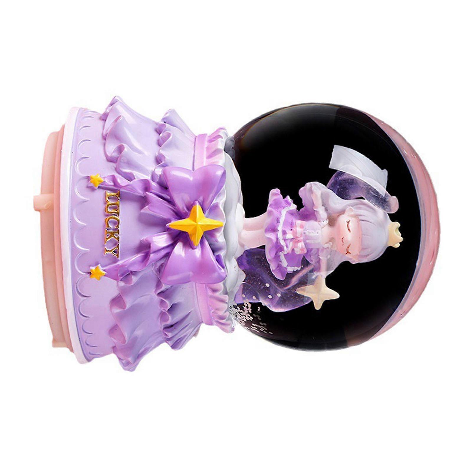 Cartoon Crystal Ball Music Box Handmade Innovative Musical Box with Flashing Light Effect for Home Party Decoration 