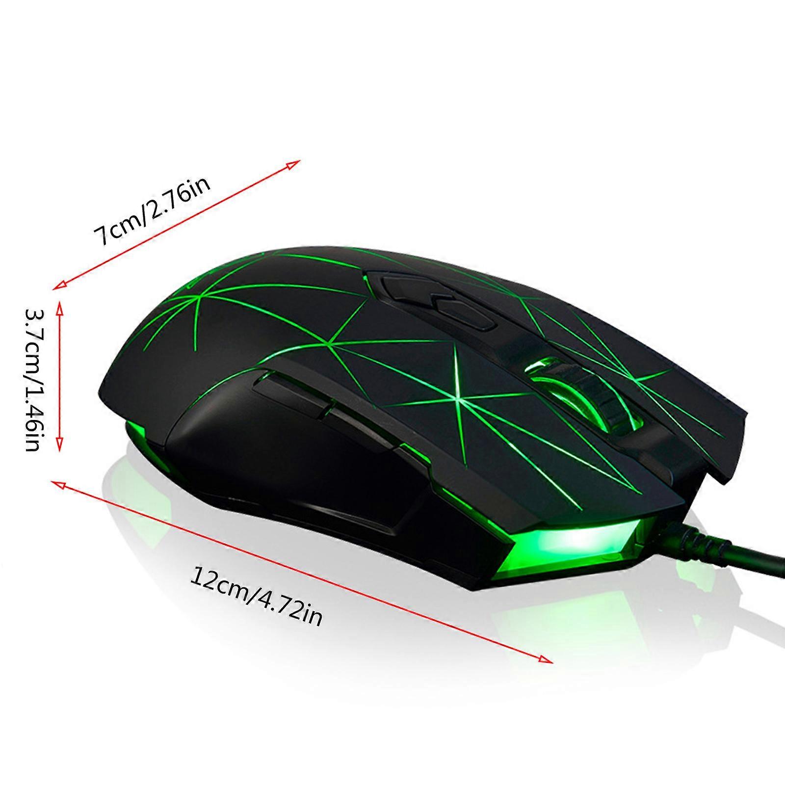 Aj52 Wired Gaming Mouse Backlit Mechanical Button Mouse Laptop USB RGB BackLit Mute Mouse Ergonomic Gaming Mouse  B