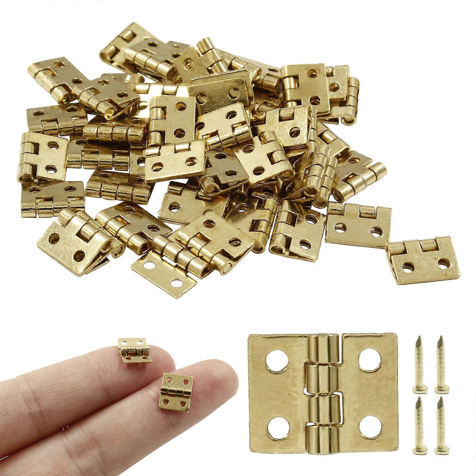 50 small rice hinges, pure copper tip hinge, 0.31 'x0,39' Gold mini hinges