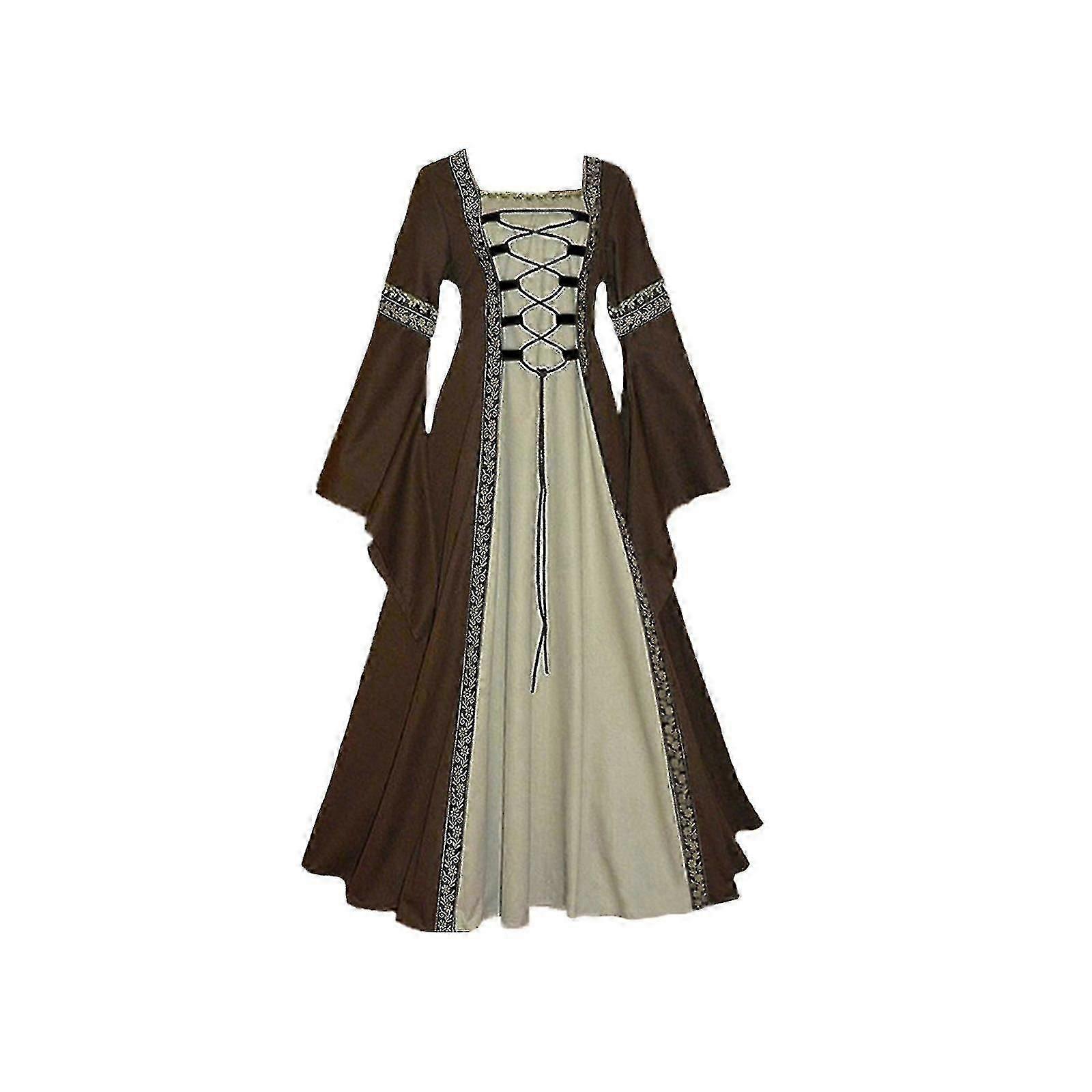 المرأة في العصور الوسطى الرجعية المحكمة Princress تأثيري زي فستان طويل أنيقة ساحرة