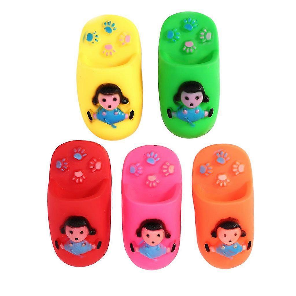 Dog Rubber Slipper Toy Teething for Medium/Large Breed Teeth Clean Squeaky