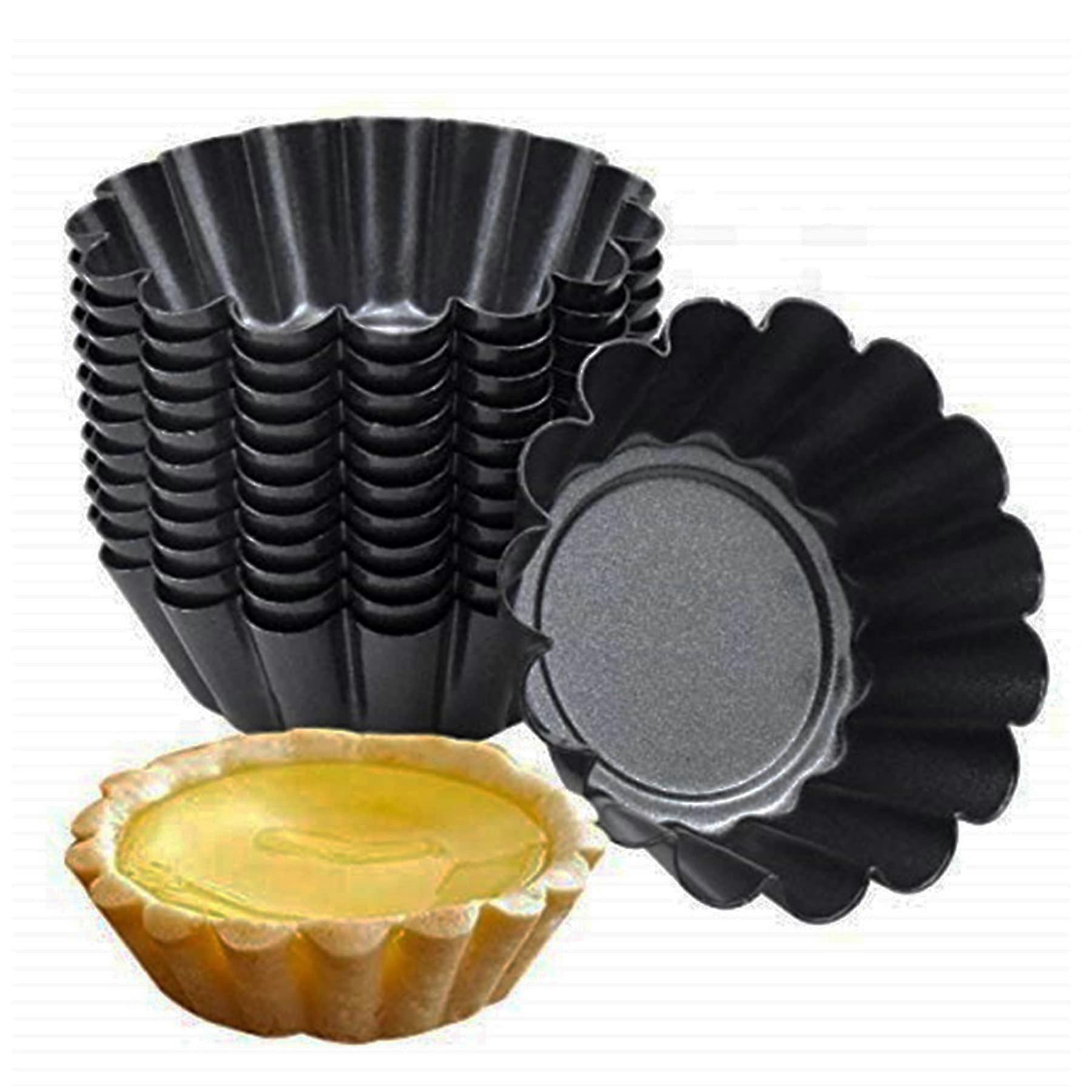 12 Pack Non-Stick Egg Tart Mold Pies for 3 x 0.9 Inch