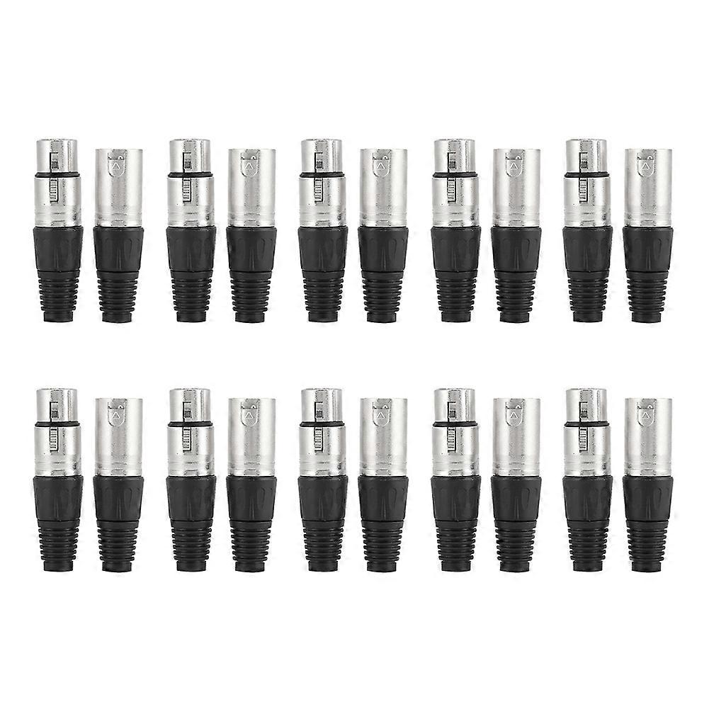 5 Pair of 3 Core Balance Plug Audio Socket for Power Microphone Connector