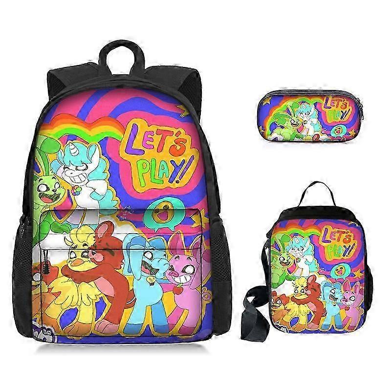Game Time Chapter 3 Smiling Critters School Bag Three Piece Set Student Backpack