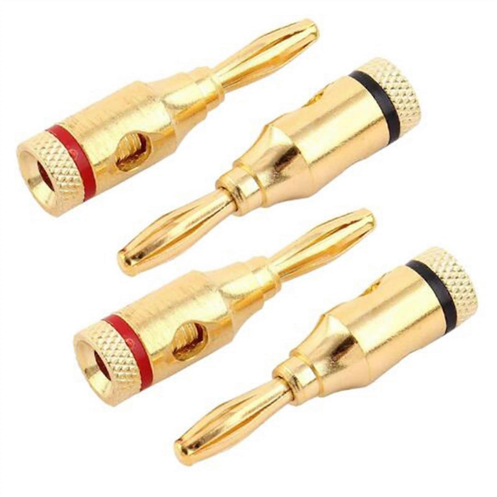 24k Gold-Plated Banana Plug Audio Connector - 12pcs Speaker Cable Wire with High-Quality Musical Pin Connection