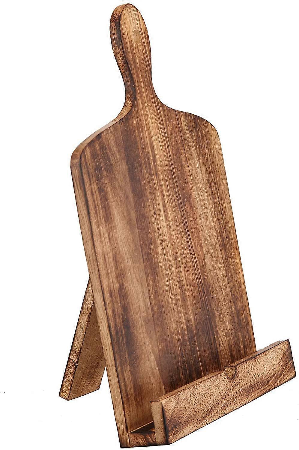 Wooden cookbook for cooking the stand for the kitchen counter, solid wooden joinery style (brown)