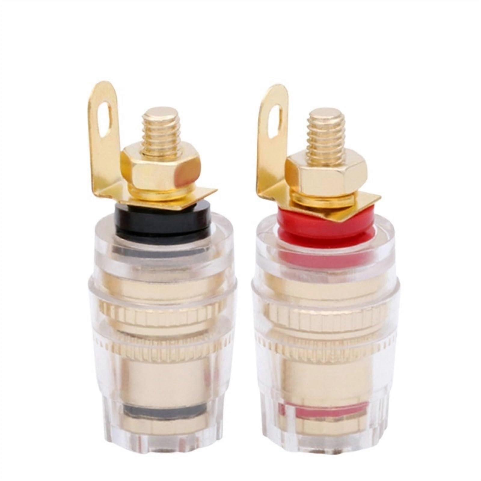 2pair/4pcs Banana Connector 4mm Thread Medium Amplifier Speaker Spade Terminal Binding Post Banana Socket Connector 33MM