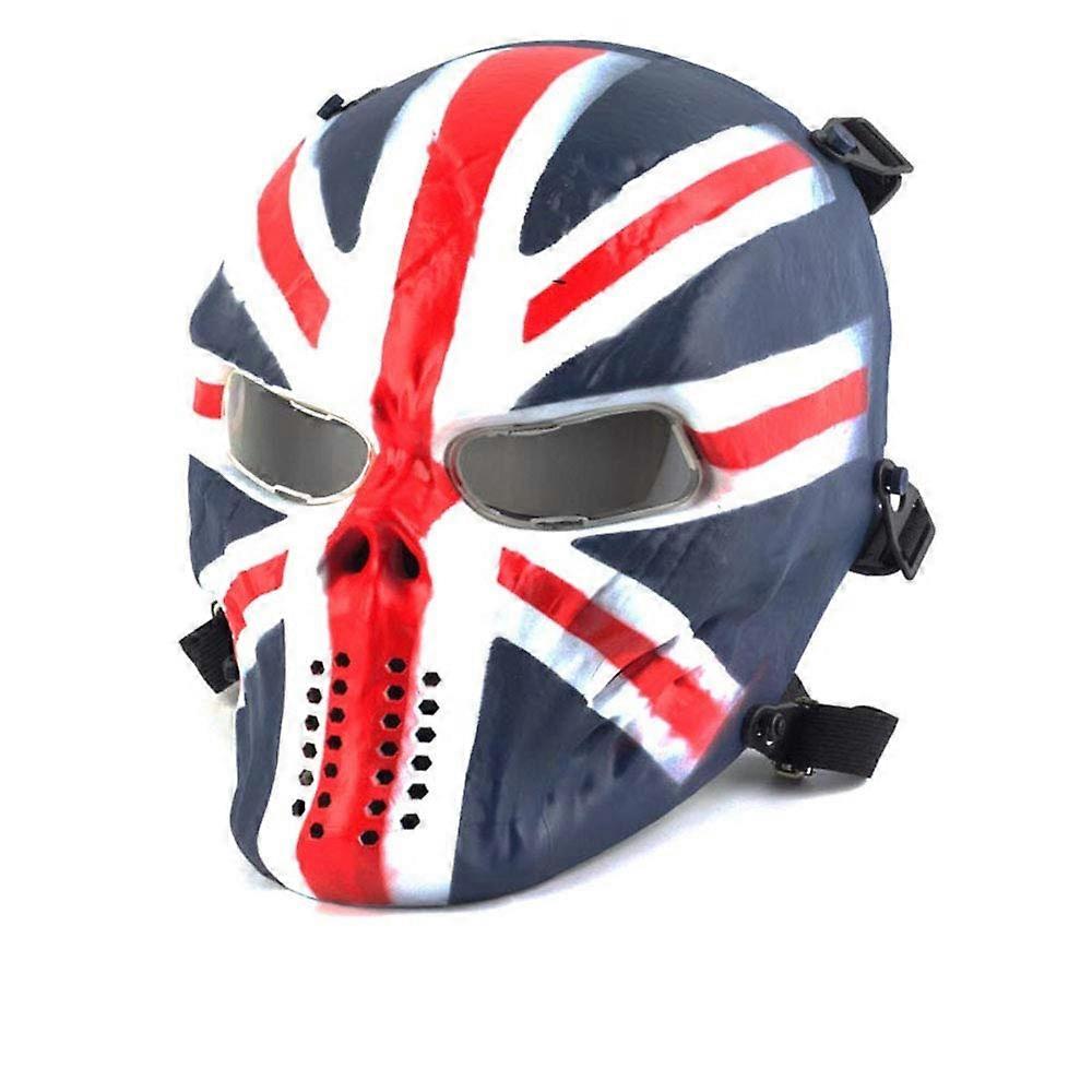 Outdoor Airsoft Shooting Face Protection Gear Tactical Paintball Halloween Cosplay Horror Gost Skull Mask Knight & Transparent Lens