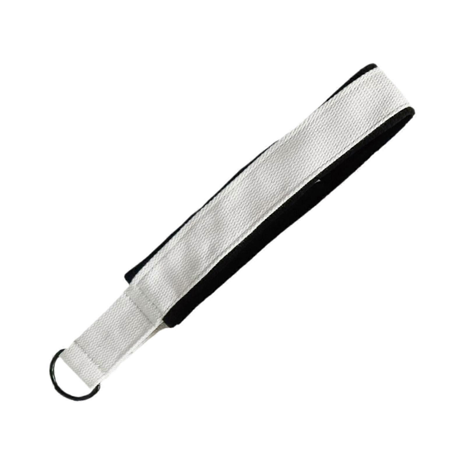Pilates Double Loop Strap Fitness Belt for Women - Adjustable White Yoga Strap for Strength Training and Flexibility