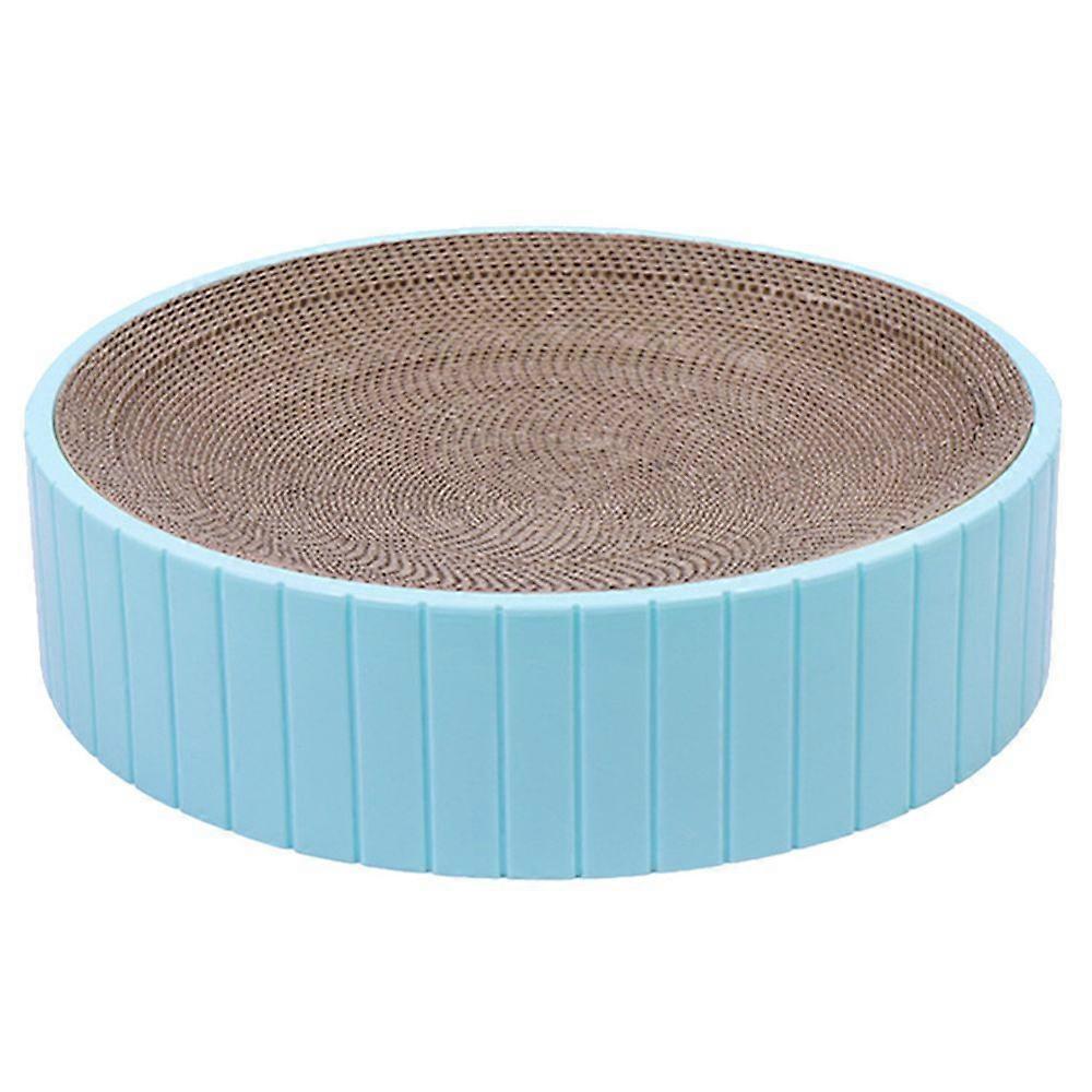Round scratching board for cats white: durable cardboard scratching mat