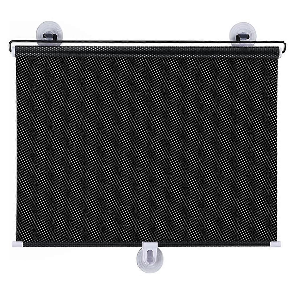 Car Side Window Sun Shade Retractable Roller With Suction Cups And Double-Sided Tape Black 19.7 X 49.2 UV Protection