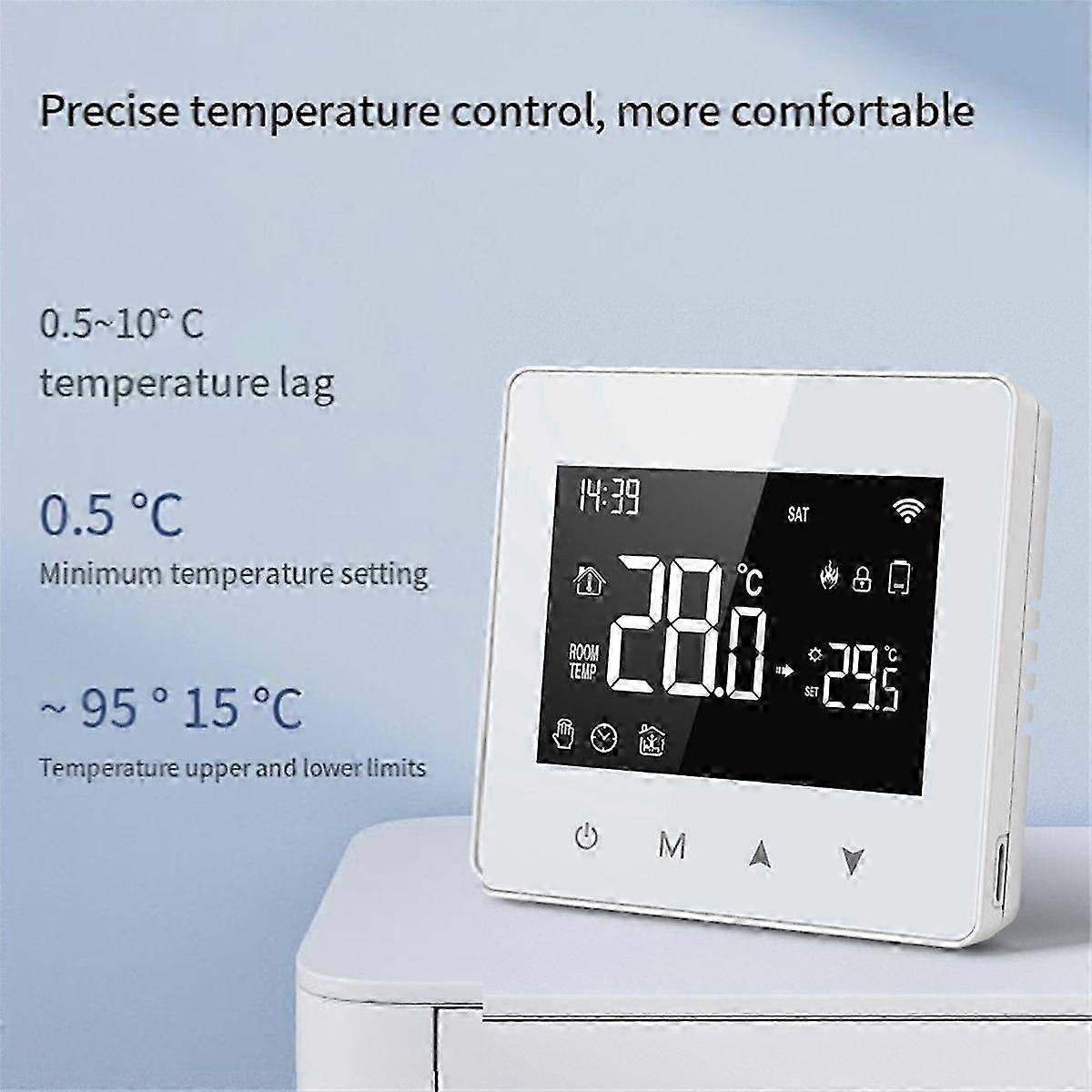 Tuya Wifi Thermostat Smart Home Battery Powered Temperature Controller for Gas Boiler Works with Vo