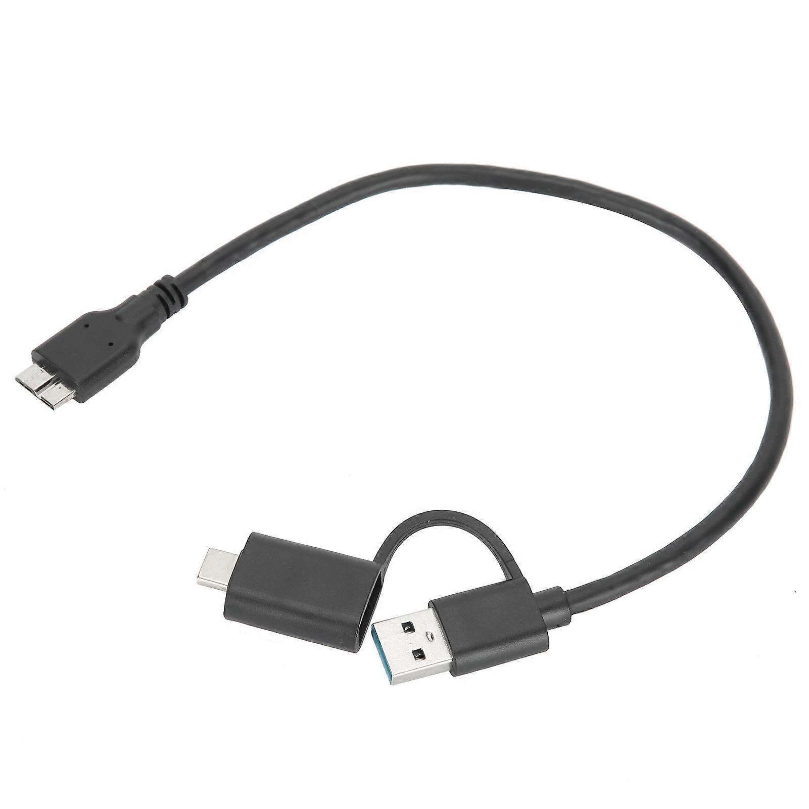 Data Transmission Cable USBC(TYPEC) USB3.0 to MicroUSB3.0 2in1 Hard Disk PVC Line