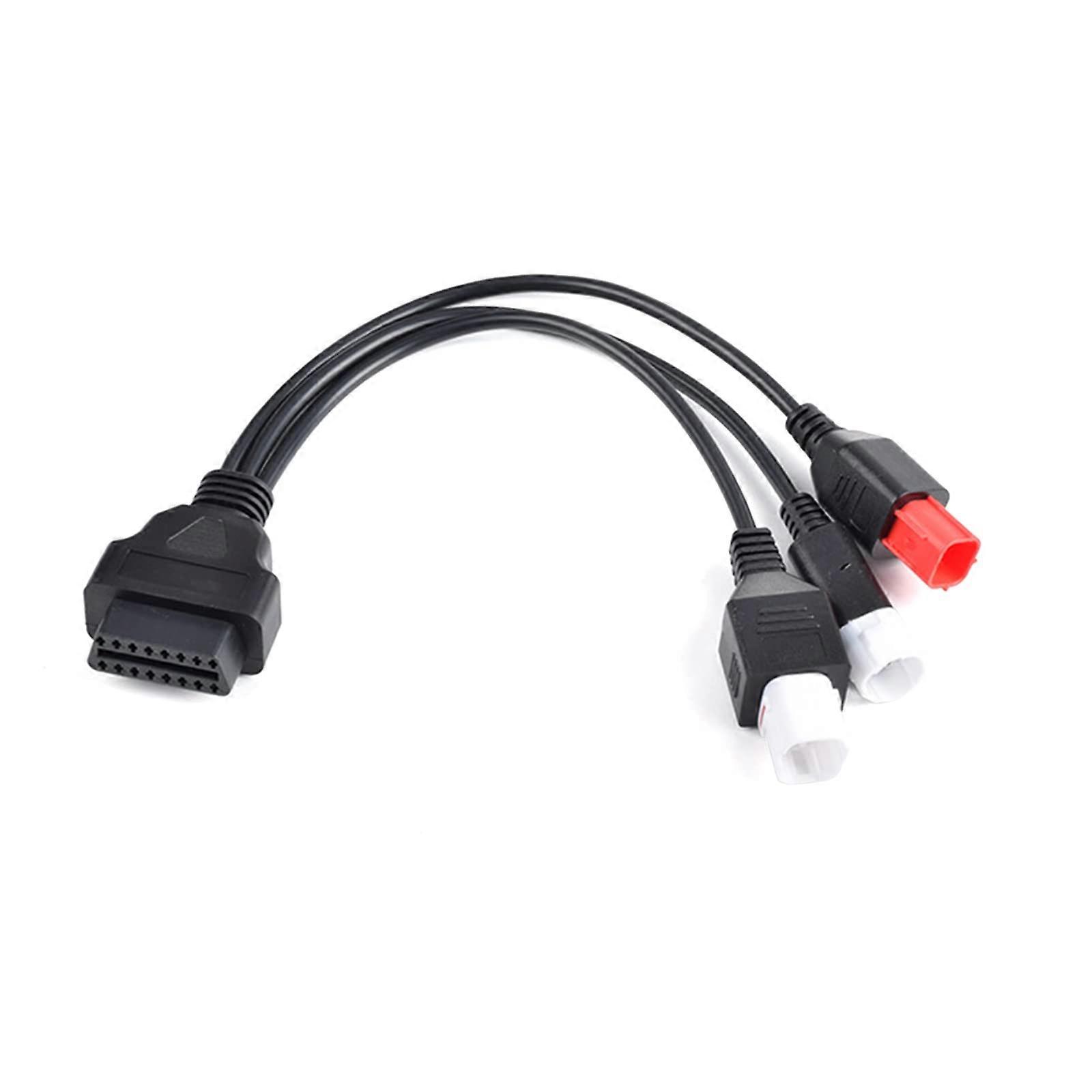 OBD-II Splitter Extension Y Cable for 3, 4, and 6 Pin Motorcycle Diagnostic Tool, Compatible with Various Models