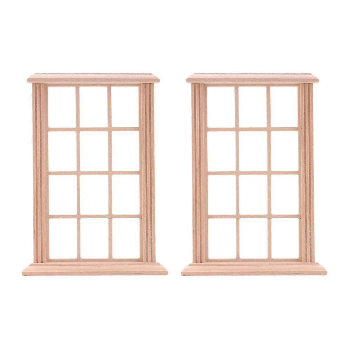 2Pcs Mini Furniture Doll House Miniature Window Frame Decoration Toy