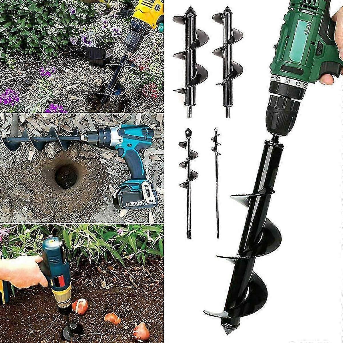 Auger Spiral Hole Drill Bit Planting Post Soil Digger Garden Planter