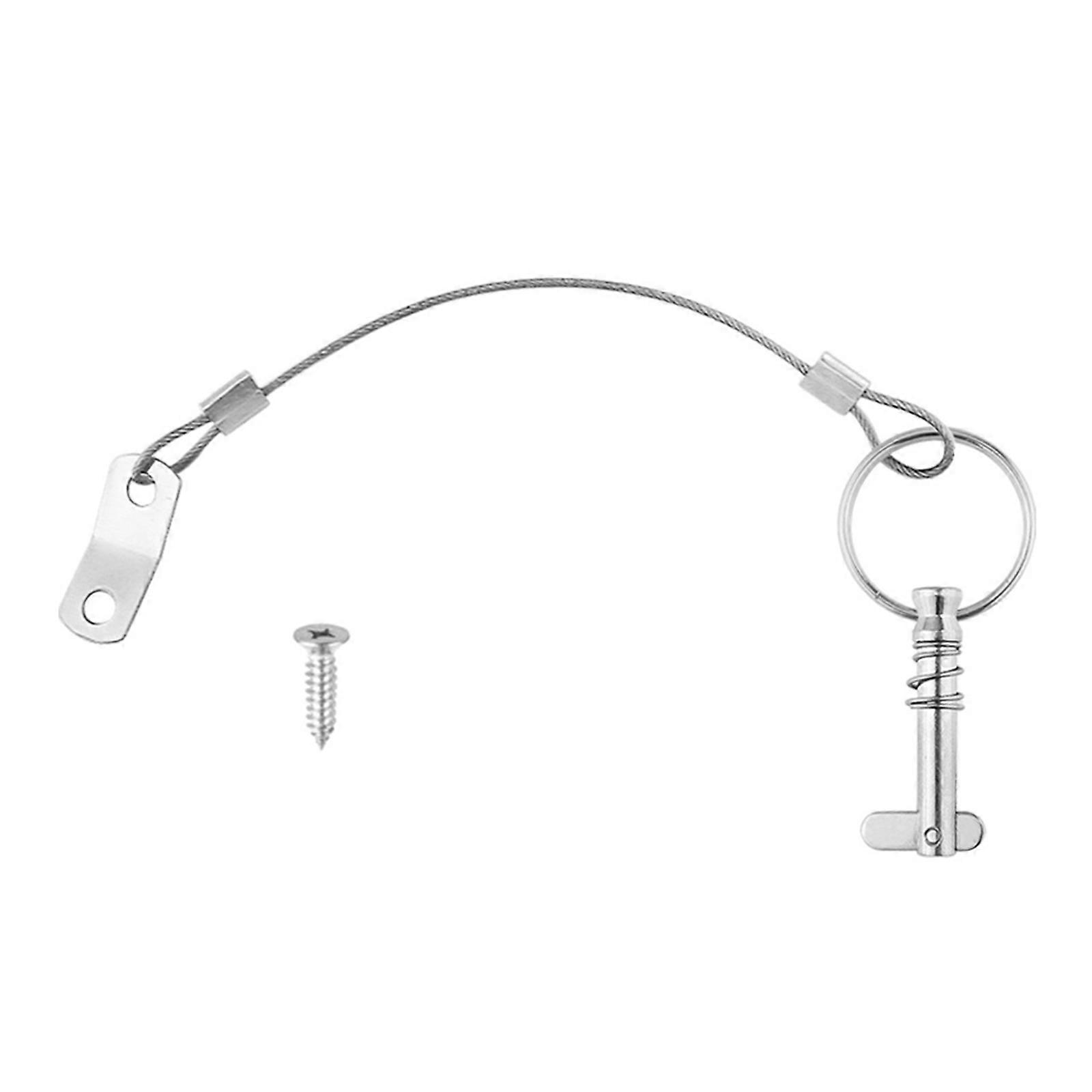 6.3mm Quick Release Pin with Lanyard for Boat Bimini Top Deck Hinge 316 Stainless Marine Hardware with Drop Cam Spring