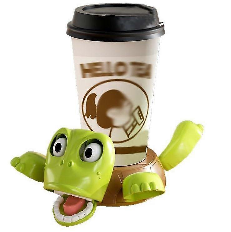 3Dprinted turtle cup holder, Holdergift For turtle lovers – When you place a cup on the turtle's back, it creates a funny expression (Light Green)