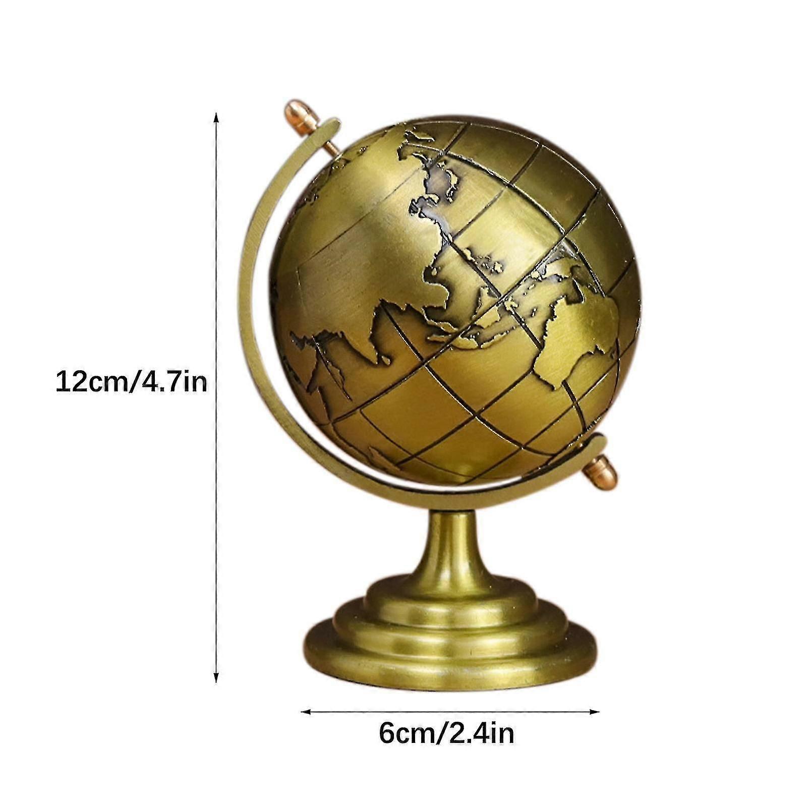 Retro Metal Globe Iron Art Antique Rotating Earth Geography World Globe Model SX