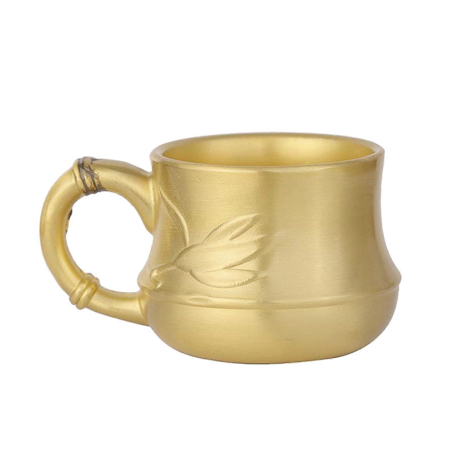 Teacup with Handle Decor Durable Coffee Cup Ornament Unique Design Brass Cup