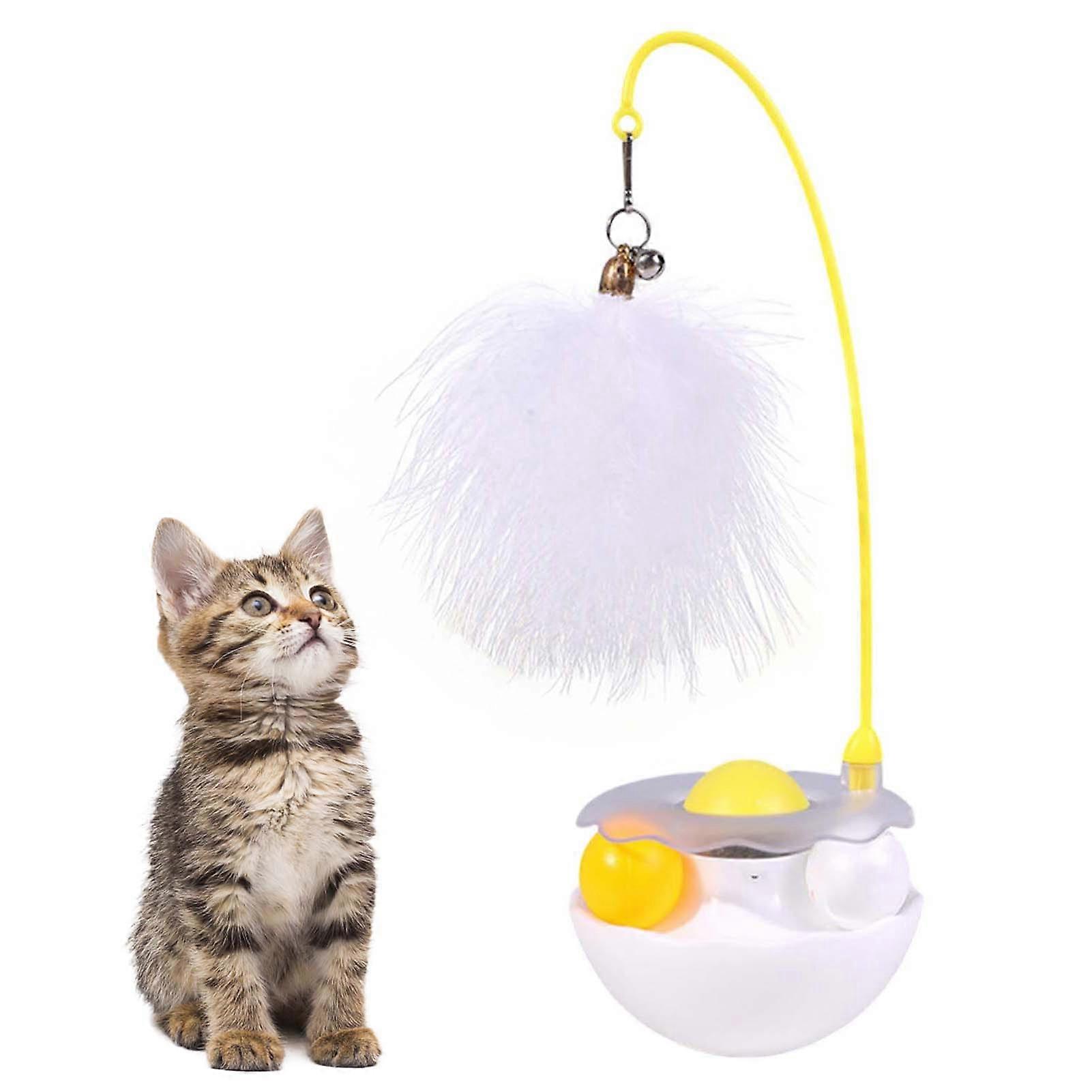 3-in-1 Interactive Cat Toy with Natural Catnip Ball Cleaning Teeth Toy
