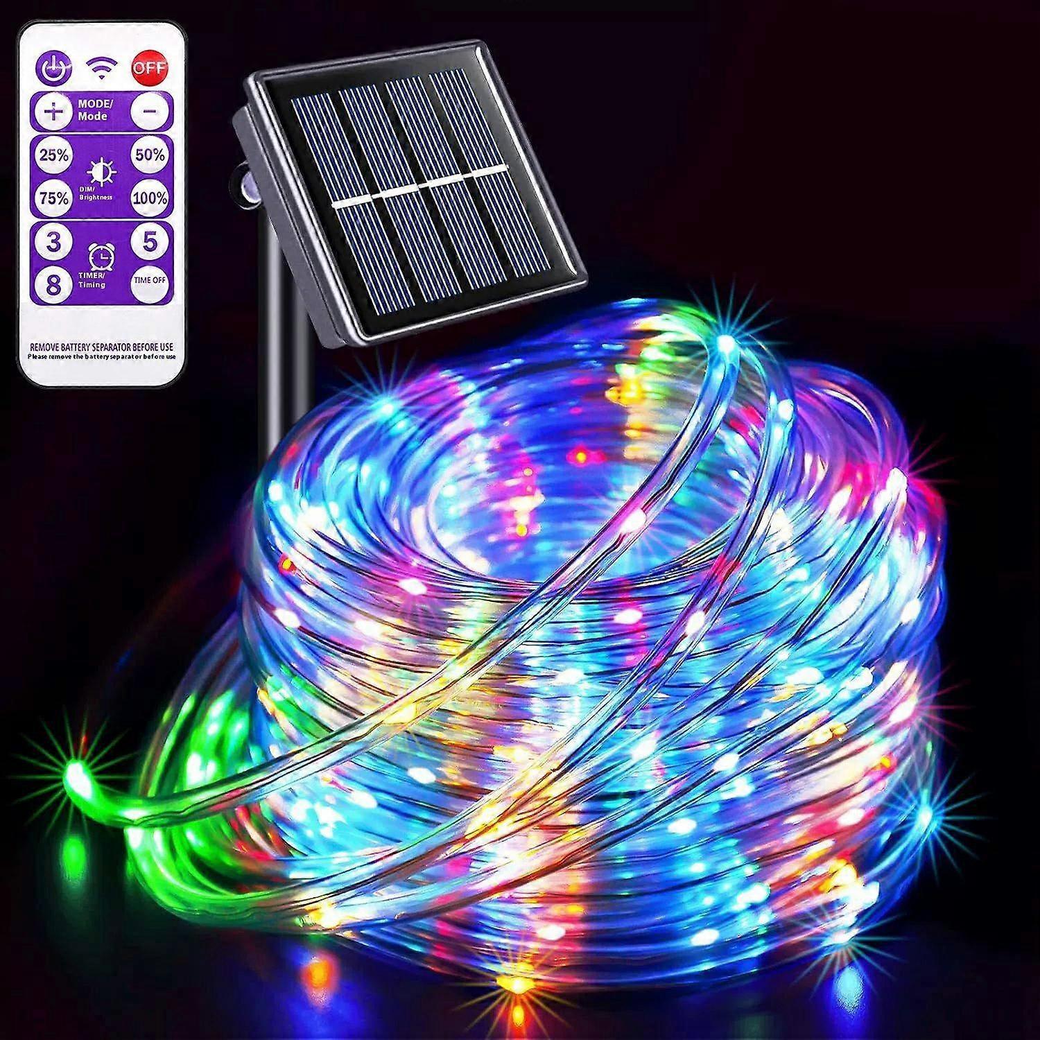 22m 200 LED 8 Modes Solar String Light PVC Copper Wire Holiday Decorative Lamp with Remote Control
