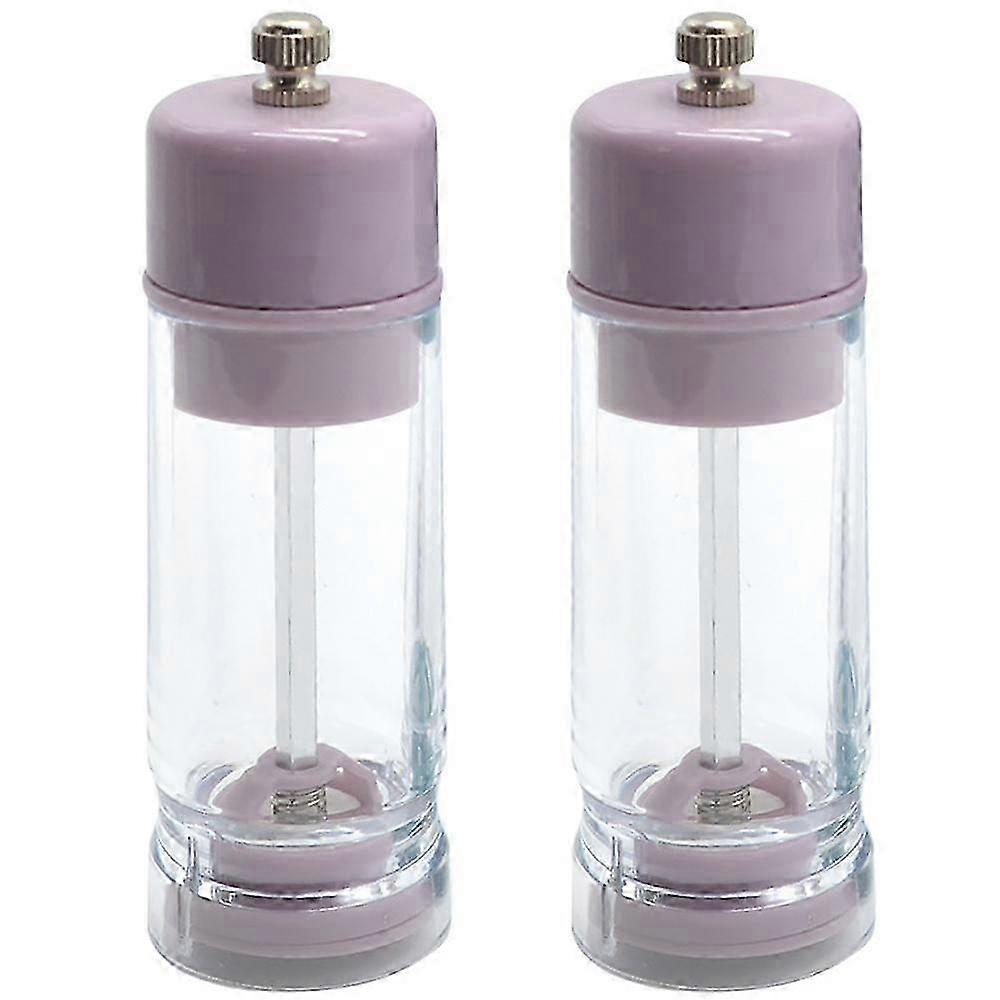 Salt & Pepper Grinder Set, Adjustable Manual Mill, Refillable Kitchen Gift in Light Blue & Pink