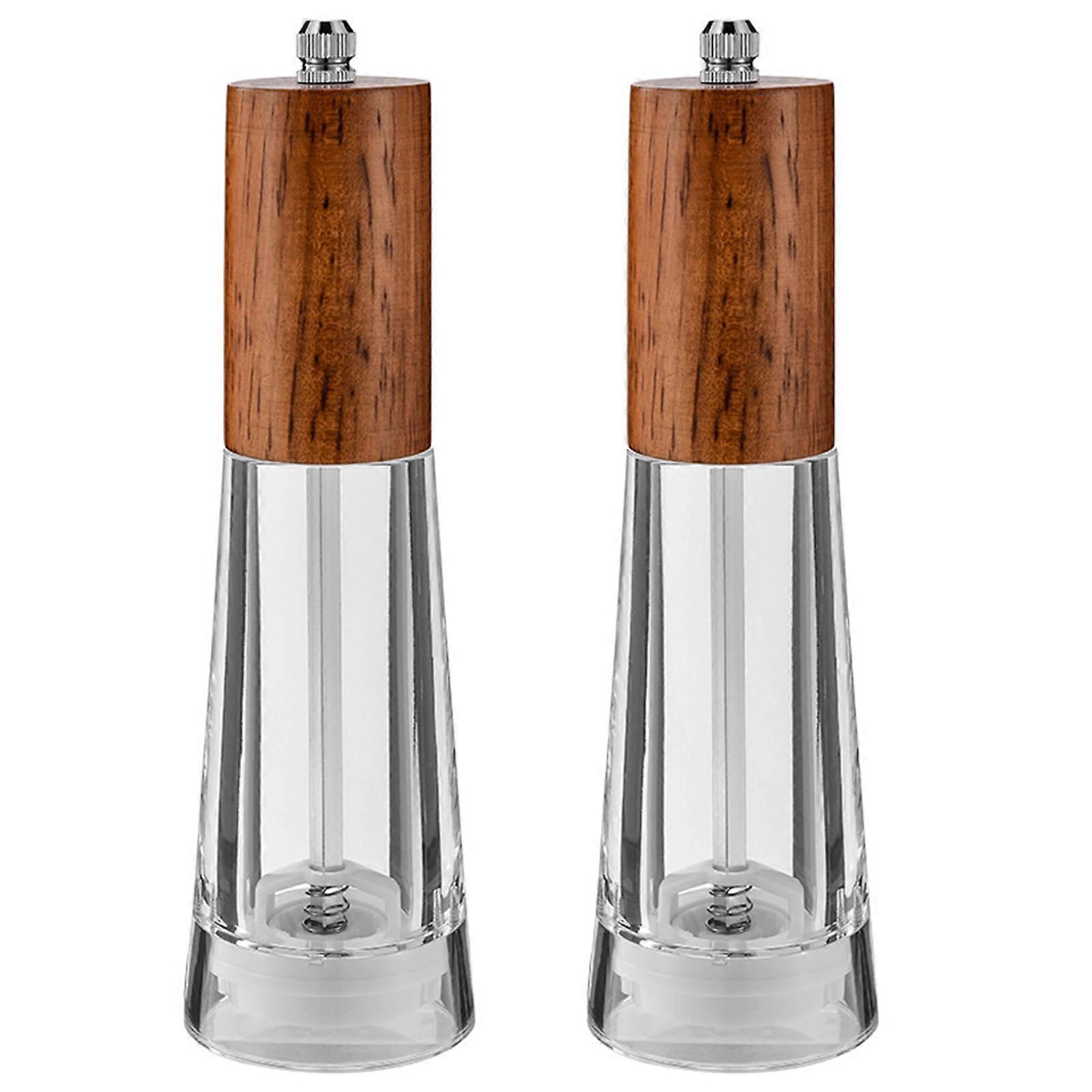 Pepper and Salt Grinder Set, Handheld Ceramic Mill, Adjustable Coarseness, 2 Pieces Kitchen Accessory