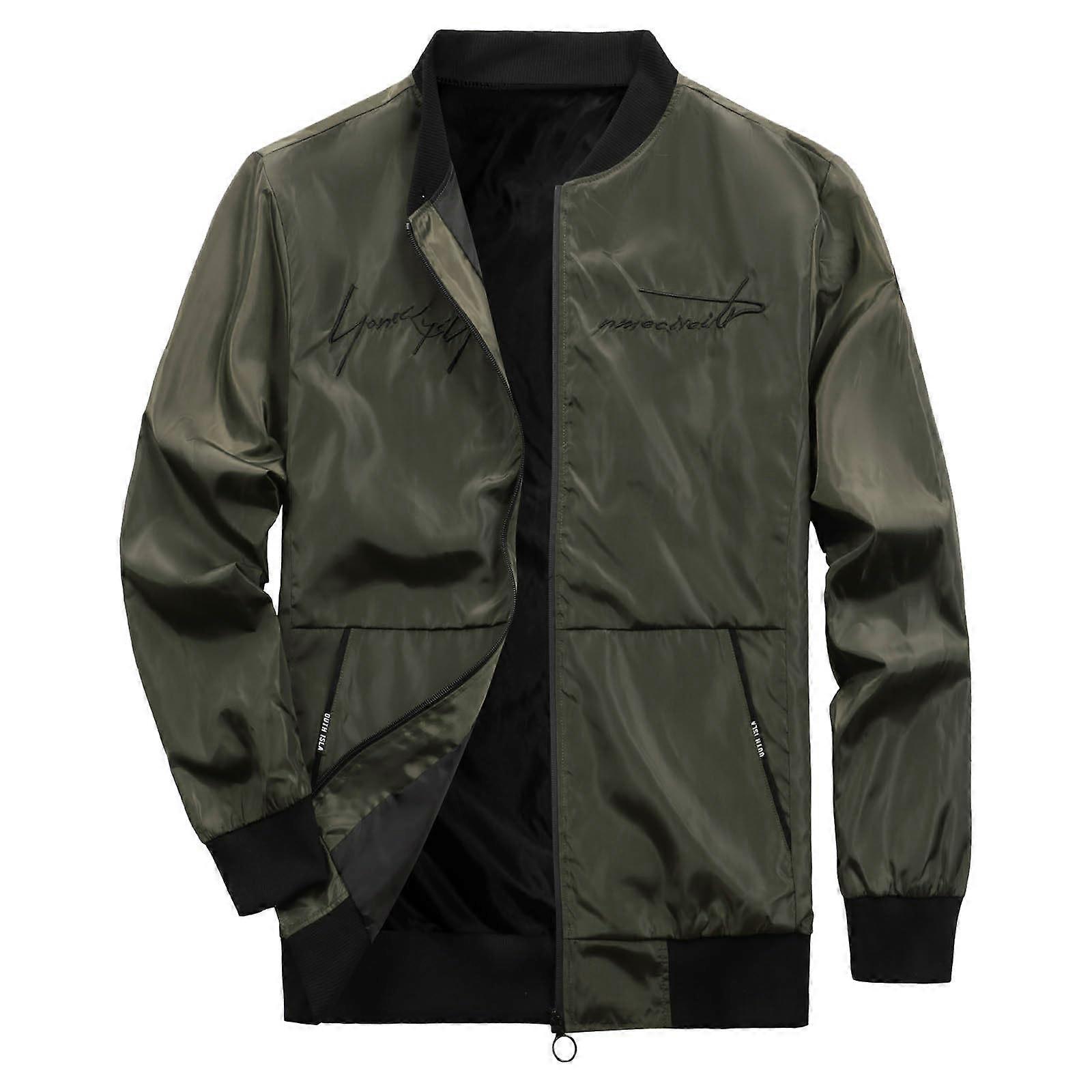 Men's Jacket Plus Size Transition Jacket Autumn Outdoor A4Green XL