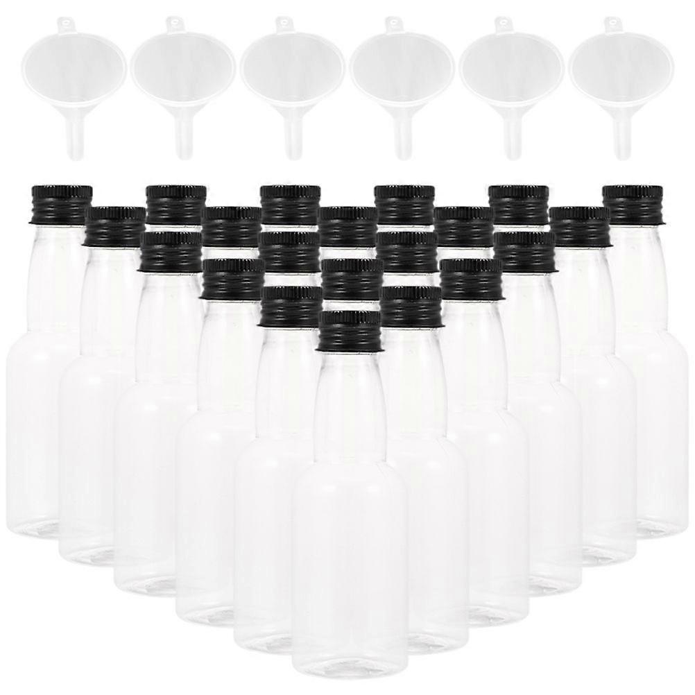 1 set of Mini Liquor Bottles with Funnels Empty Seasonings Bottles Transparent Wine Bottles