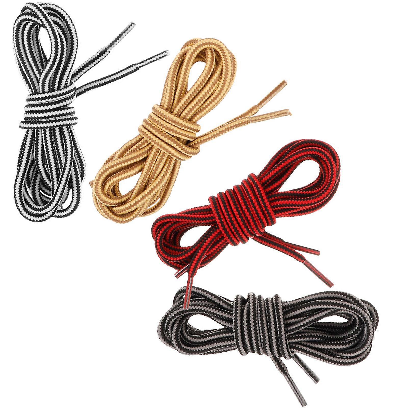 Rope Laces For Sneakers Outfit Matching Shoes 120cm Black Red 4 Pairs