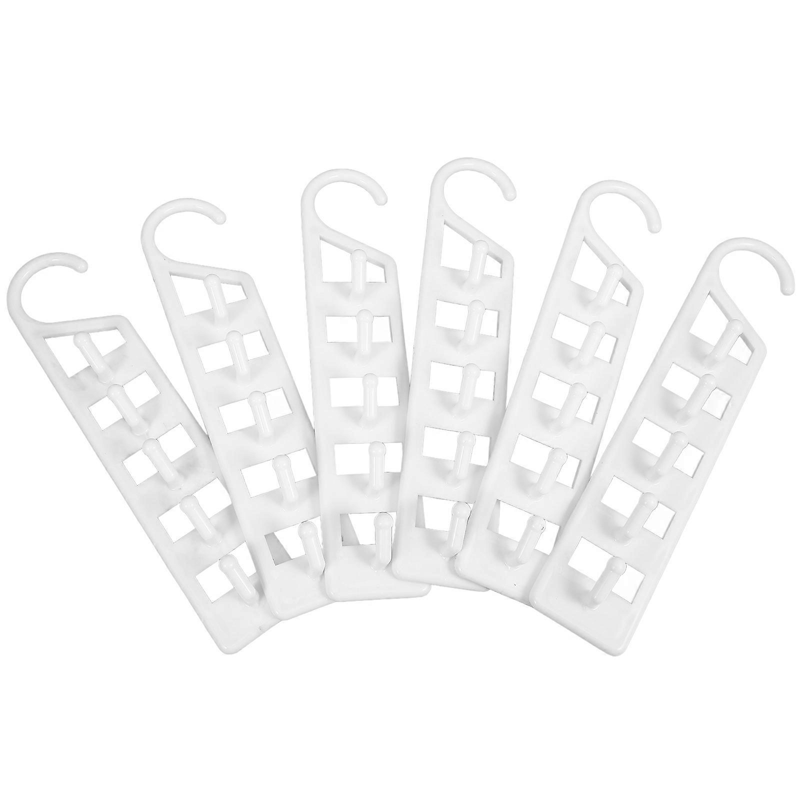 6PCS Heavy Duty Plastic Multi Function Hangers for Closet Organization – Space Saving Design for Jeans, Pants, Shirts & Sweaters Storage in Dorm