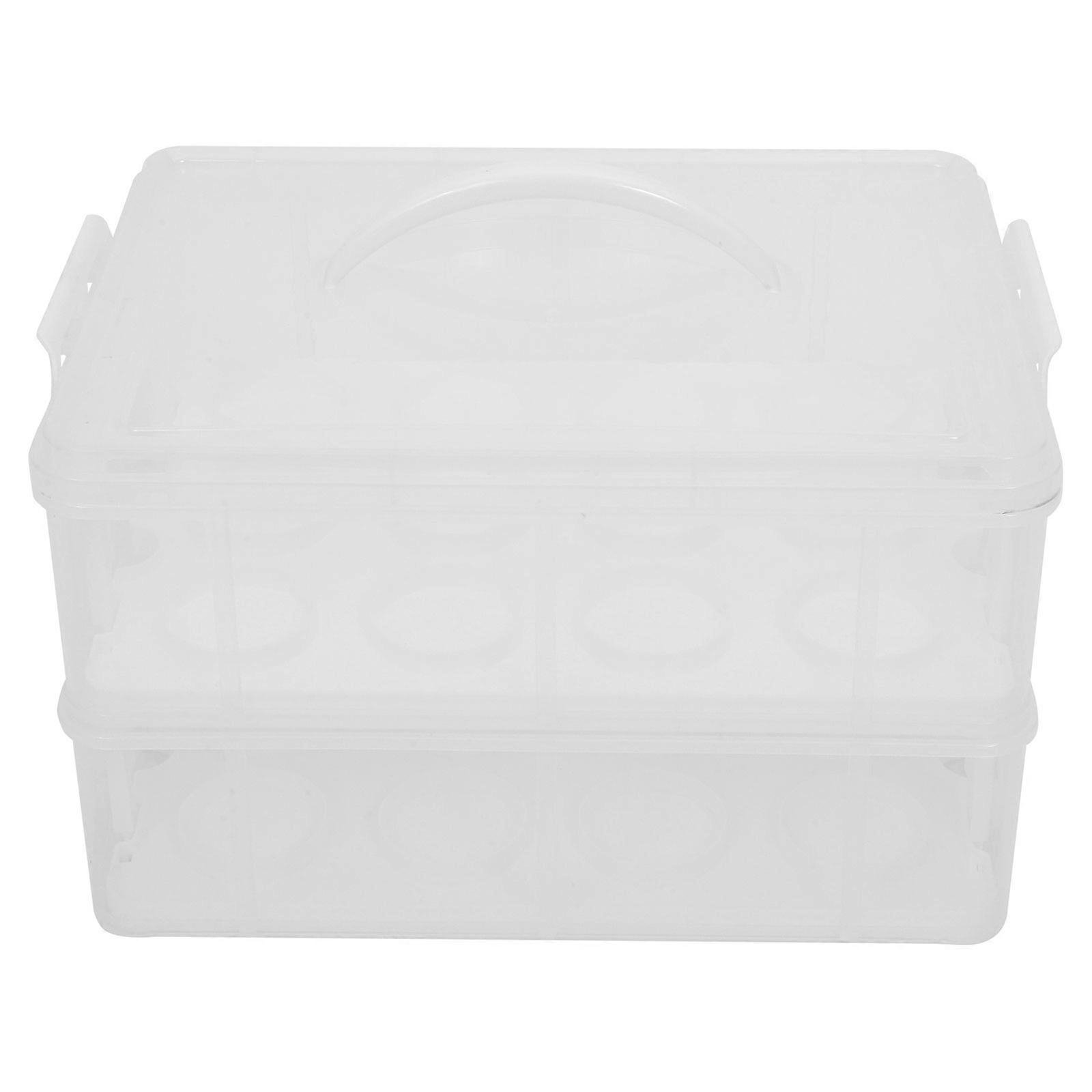 Reusable Transparent Cake Storage Box with 2 Layer Cup Capacity – Portable Dessert Carrier for Cupcakes & Cakes – Protective Packaging Container