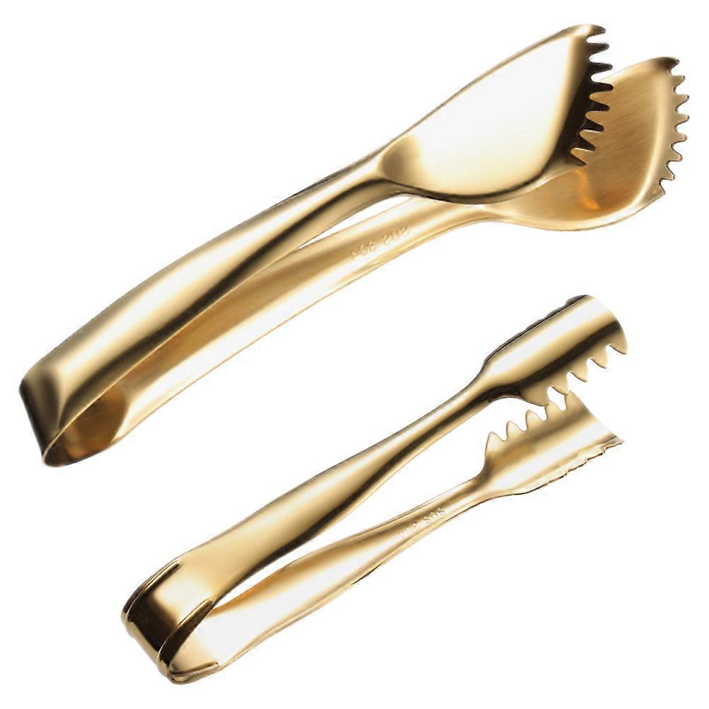 Stainless Steel Food Serving Tongs Ice Cube Tong Steak Tong For Parties 2Pcs