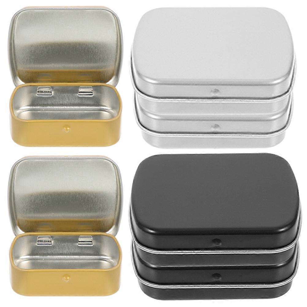 Small Rectangular Empty Box General Users Metal Organizer Glossy Gold 1.5X4.5X6CM 6Pcs