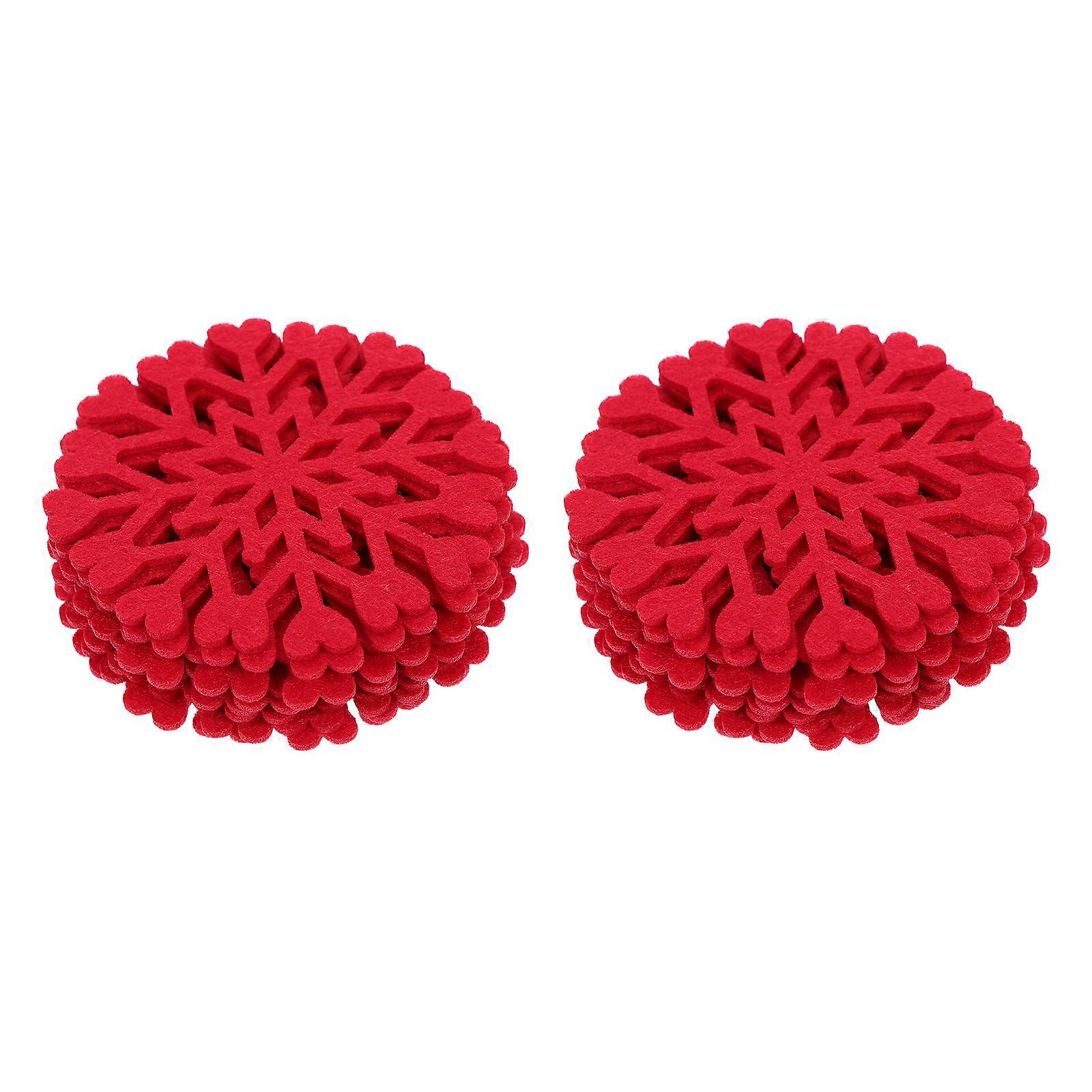 Feutre Coaster Snowflake Cup Mats Isolant Ménage 10X10X0.2CM Table 12Set