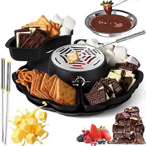 Electric S'mores Maker Fondue Pot with TemperatureControlled Heating, 4 Frying Forks, 4 Removable Trays for 's Birthdays
